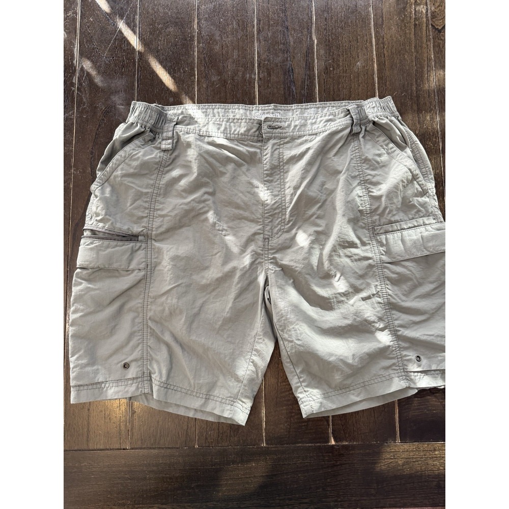 Coleman Outdoor Cargo Swim Trunks Mens XL 40-42 Gray Nylon Fishing Shorts